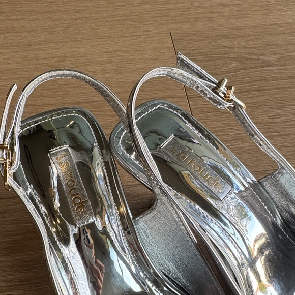 Larroude Ines Silver Specchio Slingbacks Size 7.5 - Picture 8 of 12